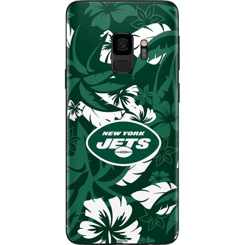 NFL New York Jets Tropical Print Galaxy S9 Skin